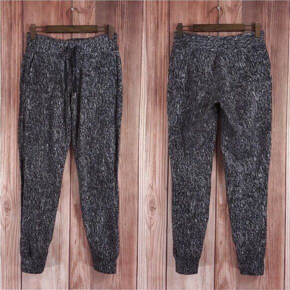 Lululemon 6 Ready To Rulu Pant Joggers Running Luon Suited Jacquard Black White - Picture 1 of 12